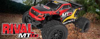(Pictured: #20518, 20518C RIVAL MT10 Brushless RTR V2, red and LiPo Combo.)