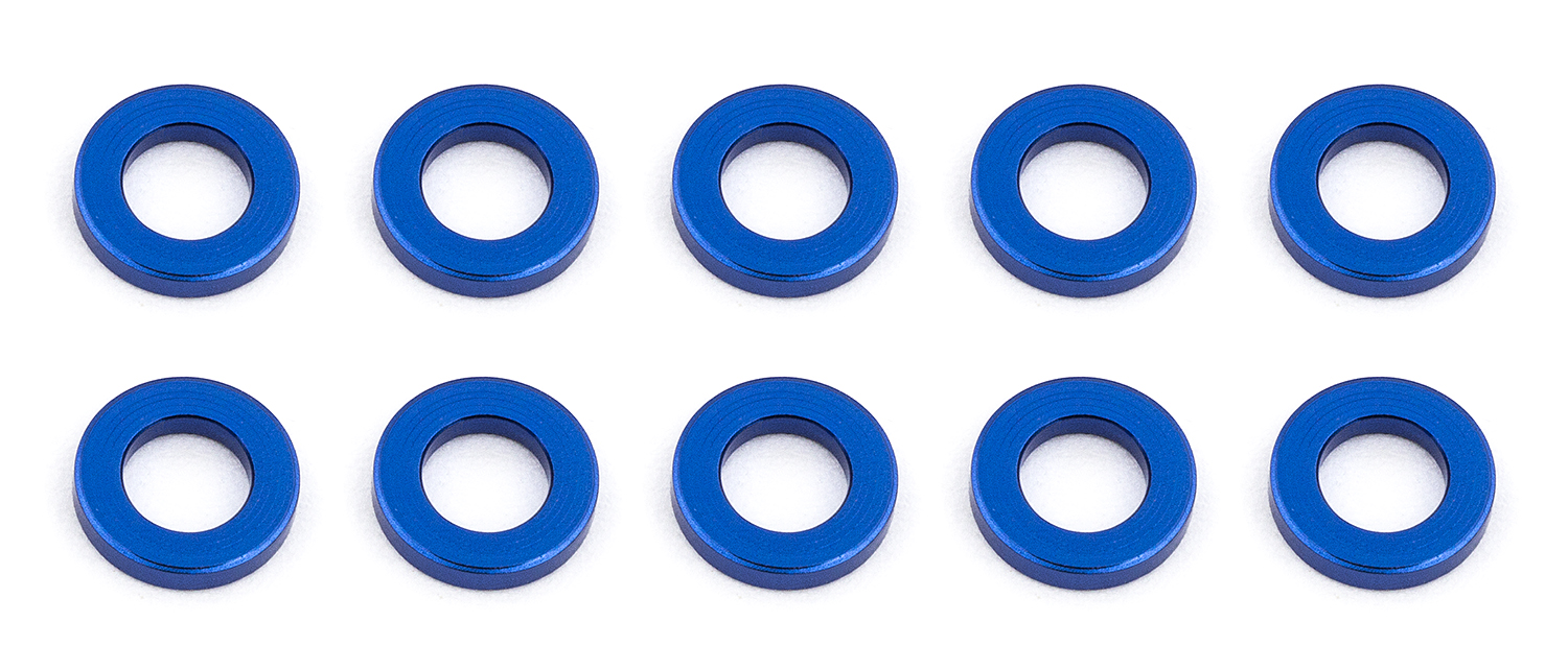 Ballstud Washers, 5.5x3.0x1.0 mm, blue aluminum