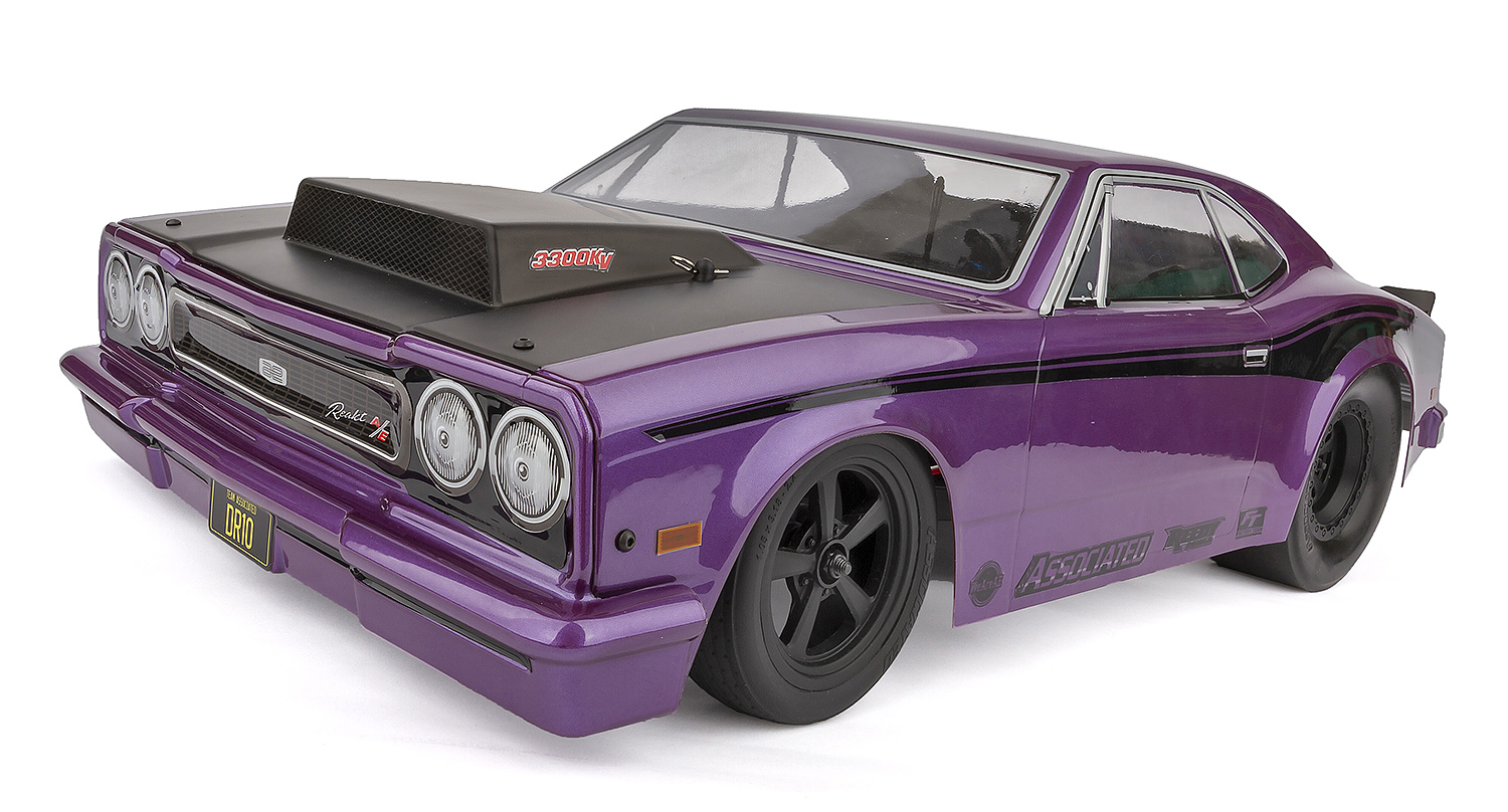 DR10 Drag Race Car RTR, 2S LiPo Combo, purple body