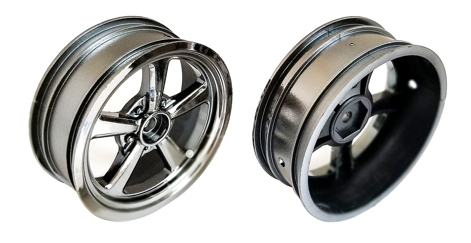 Drag Front Wheels, 2.2 in, 12 mm Hex, black chrome