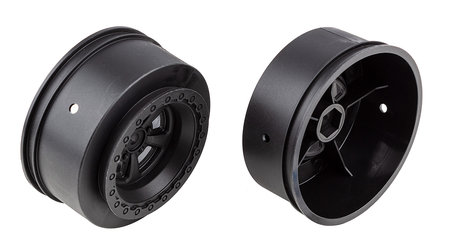 DR10 Drag Rear Wheels, black | Associated Electrics