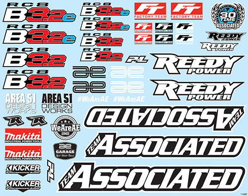 Associated Rc8b3.2 Decal Sheet AS81464 for sale online