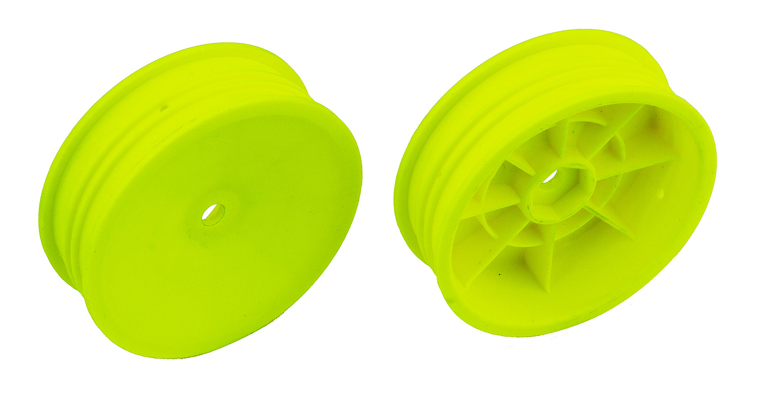 2WD Slim Front Wheels, 2.2 in, 12 mm Hex, yellow