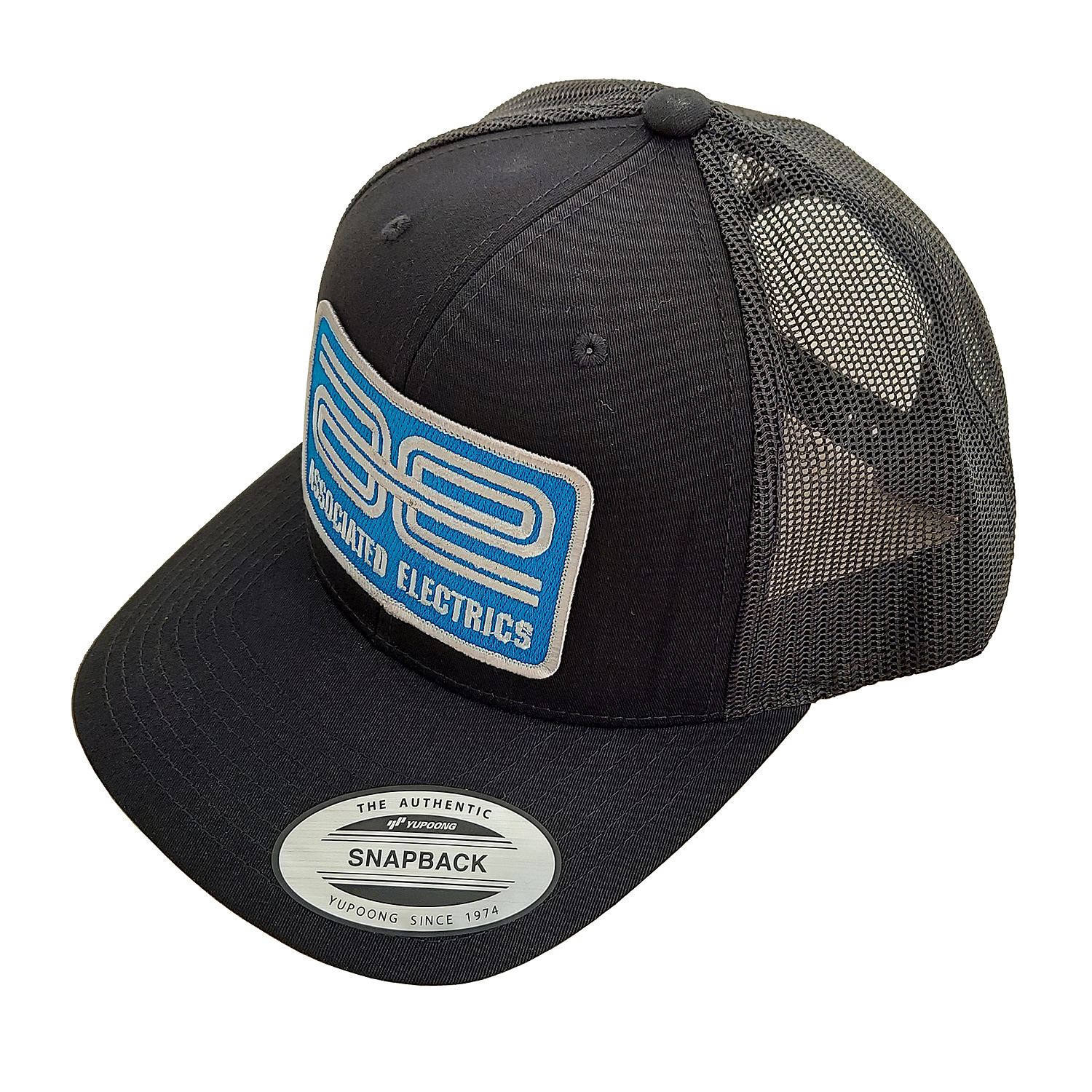 AE Logo Trucker Hat, curved bill, black